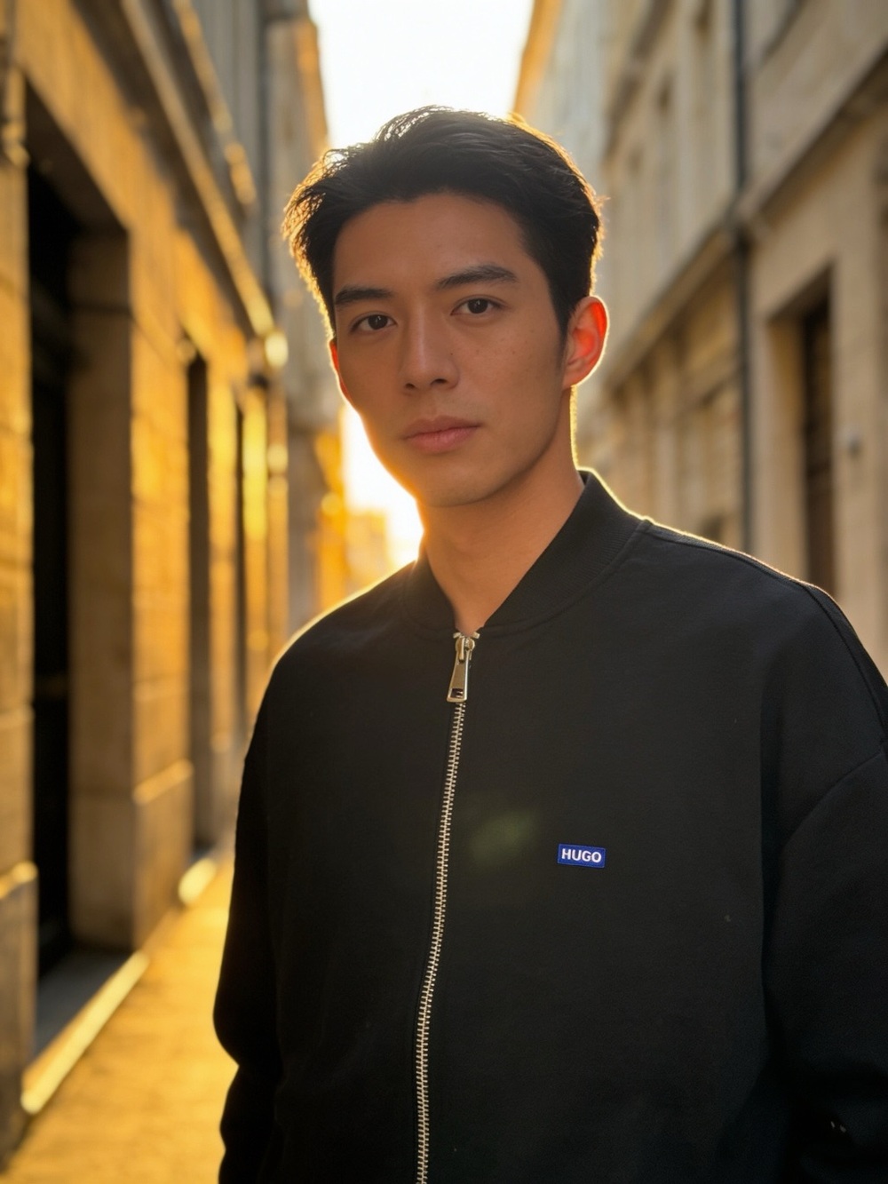 HUGO  100% Cotton fitted bomber  jacket 
SZ M  transition piece ,minimalist
